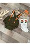 Handmade Little Prince Concept Khaki Orange Baby Boy 1 Year Birthday Salopet - 2