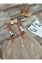 Handmade Zebra Concept Beige Caramel Baby Boy Salopet Bow Tie Sock Set - 3
