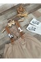 Handmade Zebra Concept Beige Caramel Baby Boy Salopet Bow Tie Sock Set - 8