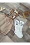 Handmade Zebra Concept Beige Caramel Baby Boy Salopet Bow Tie Sock Set - 4