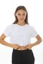 Step White Women's Cotton Crop Loose T-shirt - 8