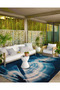 Blue Smoke Themed Decorative Carpet and Washable Carpet Miravip9745 - 4