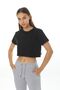 Step Black Women's Cotton Crop Loose T-shirt - 6