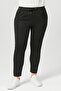 Plus Size Ankle Length Double Crepe Fabric Trousers with Elastic Waist Pockets - 3
