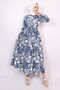 White Floral Flared Hijab Summer Dress - 4
