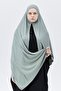 Ready-To-Wear Practical Luxurious Organic Striped Camisole Shawl with Cross Alignment in Aqua Green - 3
