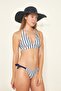 Women's Kelly Halterneck Triangle Bikini Set 00251 Navy Blue - 4