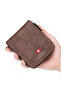 Men’s Short Tri-Fold Wallet with Large Capacity, Retro Style and Personalized Zipper