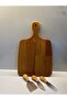 Wooden Beech Cheese Serving Board, Light Colored, with Blades - 7