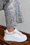Glam Comfortable Sole Stone Detailed Lace-Up Women's Sneakers - 3