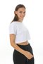 Step White Women's Cotton Crop Loose T-shirt - 4