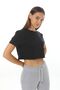 Step Black Women's Cotton Crop Loose T-shirt - 2
