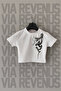 Snake Printed Slim Fit Crew Neck Stretch Fabric White Cropped