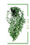 Artificial Flower Moblen Mica Diamond Green Eucalyptus Pendant in Black Pot - 3