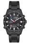 Black Digital/Analog Wristwatch with Alarm, Stopwatch, Lighted Steel Bracelet