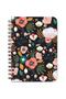 Black Floral Timeless Agenda Weekly Planner Spiral Notebook