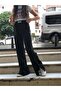 Women's Black Side Snap Sweatpants - 3