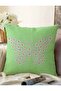 Green Background Daisy Butterfly Design Digital Printed Modern Raschel Knitted Pillow Throw Pillow Cover