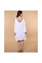 Authentic Voile Cotton Guipure Strap White Mini Dress with Opening Sleeves - 3