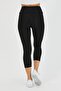 Women's Black High Waist Capri Leggings - 5