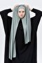 Ready-To-Wear Practical Luxurious Organic Striped Camisole Shawl with Cross Alignment in Aqua Green