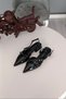 Black Patent Leather 2 cm Double Belted Daily Women's Ballerina Shoes - 4