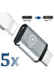 مجموعة من 5 قطع محولات كابلات لايتنينج (أنثى) إلى USB-C (ذكر) مع 3 محولات كابلات، محول شحن هاتف من نوع C لـ Carplay، مناسب لأجهزة آيفون. - 8