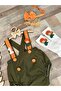 Handmade Little Prince Concept Khaki Orange Baby Boy 1 Year Birthday Salopet - 4