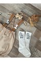 Handmade Zebra Concept Beige Caramel Baby Boy Salopet Bow Tie Sock Set - 5