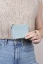 3603 Genuine Leather Coin Compartment Zippered Women's Men's Wallet Card Holder Mint - 7