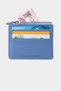3603 Genuine Leather Coin Compartment Zippered Wallet for Women and Men Card Holder Baby Blue - 6