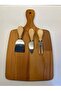 Wooden Beech Cheese Serving Board, Light Colored, with Blades - 5