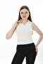 Women's Zero Sleeve Polo Neck Camisole Blouse - 2
