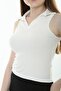 Women's Zero Sleeve Polo Neck Camisole Blouse - 4