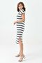 Women's Acrylic Fabric Shirt Collar Batwing Sleeve Sleeve Slit Detail Midi Dress 10097 - 8
