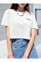Women's White Do You What Printed Oversized Crop Top
