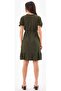 Khaki V-Neck Balloon Sleeve Summer Wrap Dress - 8