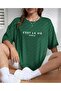 Nefti̇ Yeşi̇l Oversize C'Est La Vi̇e Printed T-Shirt Unisex