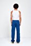 Blue Pocket Detail Denim Cargo Jeans Trousers - 4