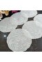 6 Pieces of White Business Patterned Water Lily Model Cocktail Napkins and Coffee Side Napkin - 6