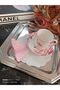 3D Cocktail and Coffee Side Serving Napkin 6 Pieces Pink Colored - 6
