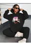 Volleyball National Team Sultans of the Net Black Bottom Top Hooded Set Oversize Tracksuit Boyfirend
