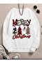 سويت شيرت أبيض كبير الحجم برقبة دائرية للجنسين