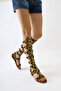 Hades Taba-Leopard Below-The-Knee Gladiator Women's Sandals Opportunity Product - 2