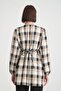 Pregnant Checkered Tunic - Front Opening Button Detail (Breastfeeding) - 7