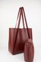 Women's Kangaroo Burgundy Puppy Foldable Suede Soft Leather Large Size Shopper Bag