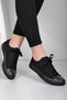 Charcoal Laced Women's Linen Casual Sports Flat Sole Sneaker 35222