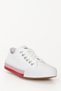 White Fuchsia Laced Women's Daily Sports Flat Sole Linen Sneaker 35233 - 5