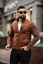 Premium Knitted Knitwear Sleeve Stand Collar Suede Jacket