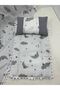 Gray, Muslin and Pompom Bottom Opening, Pillow and Blanket Set of 3 - 3